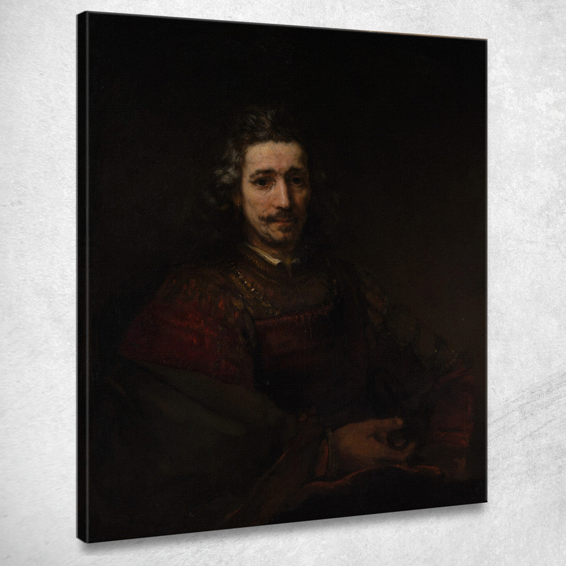 Uomo Con Una Lente D'Ingrandimento Rembrandt van Rijn rvr96 quadro stampato su tela