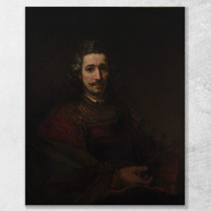 Uomo Con Una Lente D'Ingrandimento Rembrandt van Rijn rvr96 quadro stampato su tela