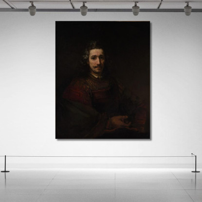 Uomo Con Una Lente D'Ingrandimento Rembrandt van Rijn rvr96 quadro stampato su tela