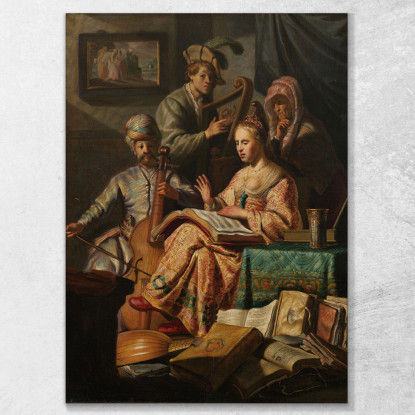 Compagnia Musicale 1626 Rembrandt van Rijn rvr103 quadro stampato su tela