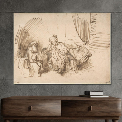 Nathan Ammonisce Davide Rembrandt van Rijn rvr104 quadro stampato su tela