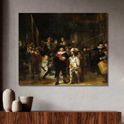 Compagnia Della Milizia Della Guardia Notturna Del Distretto Ii Rembrandt van Rijn rvr105 quadro stampato su tela