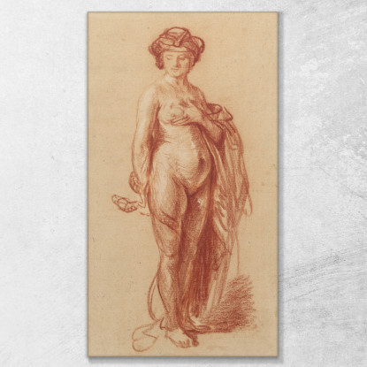 Donna Nuda Con Un Serpente Rembrandt van Rijn rvr107 quadro stampato su tela