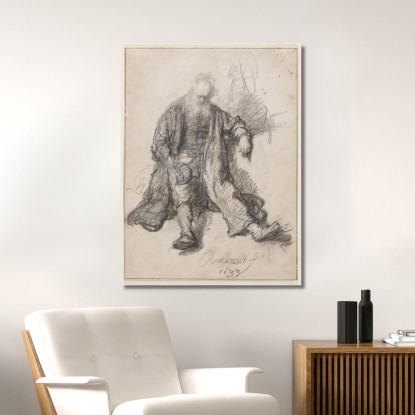 Il Vecchio Seduto Nel Gruppo Degli Ubriachi Rembrandt van Rijn rvr110 quadro stampato su tela