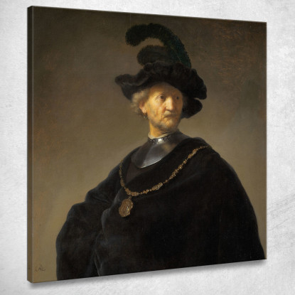 Vecchio Con Una Catena D'Oro Rembrandt van Rijn rvr113 quadro stampato su tela