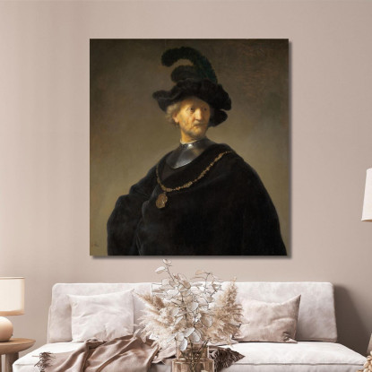 Vecchio Con Una Catena D'Oro Rembrandt van Rijn rvr113 quadro stampato su tela