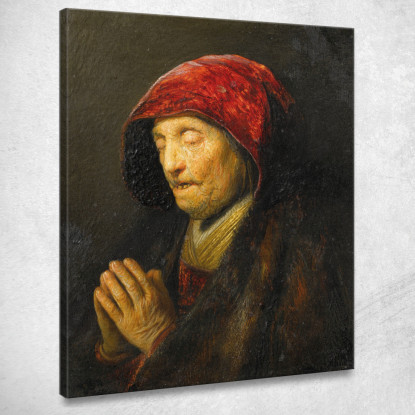 Vecchia Che Prega Rembrandt van Rijn rvr114 quadro stampato su tela