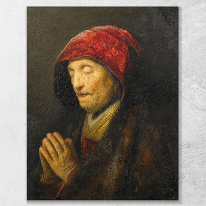 Vecchia Che Prega Rembrandt van Rijn rvr114 quadro stampato su tela