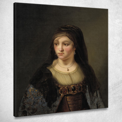 Ritratto Di Dama Con Velo Rembrandt van Rijn rvr123 quadro stampato su tela