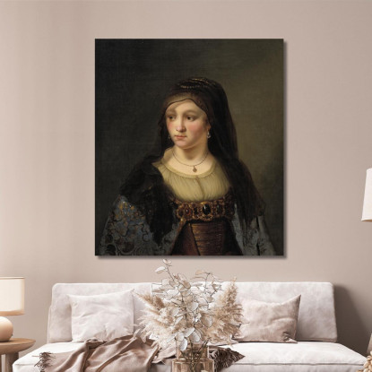 Ritratto Di Dama Con Velo Rembrandt van Rijn rvr123 quadro stampato su tela