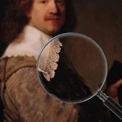 Ritratto Di Un Uomo Che Tiene Un Cappello Nero Rembrandt van Rijn rvr127 quadro stampato su tela