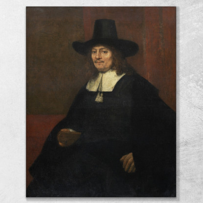 Ritratto Di Un Uomo Con Un Cappello Alto Rembrandt van Rijn rvr129 quadro stampato su tela