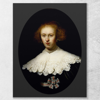 Ritratto Di Una Giovane Donna Rembrandt van Rijn rvr136 quadro stampato su tela