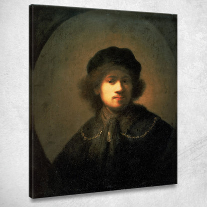 Ritratto Dell'Artista Da Giovane Rembrandt van Rijn rvr148 quadro stampato su tela