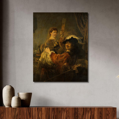 Rembrandt E Saskia Nella Scena Del Figliol Prodigo Rembrandt van Rijn rvr153 quadro stampato su tela