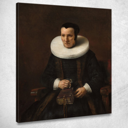 Una Vecchia Signora Con Un Libro 1637 Rembrandt van Rijn rvr156 quadro stampato su tela