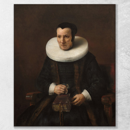 Una Vecchia Signora Con Un Libro 1637 Rembrandt van Rijn rvr156 quadro stampato su tela