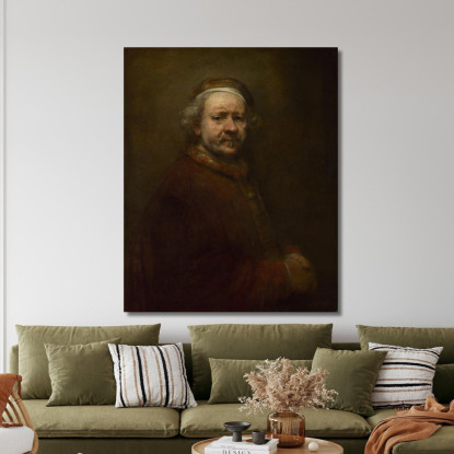 Autoritratto All'Età Di 63 Anni Rembrandt van Rijn rvr159 quadro stampato su tela