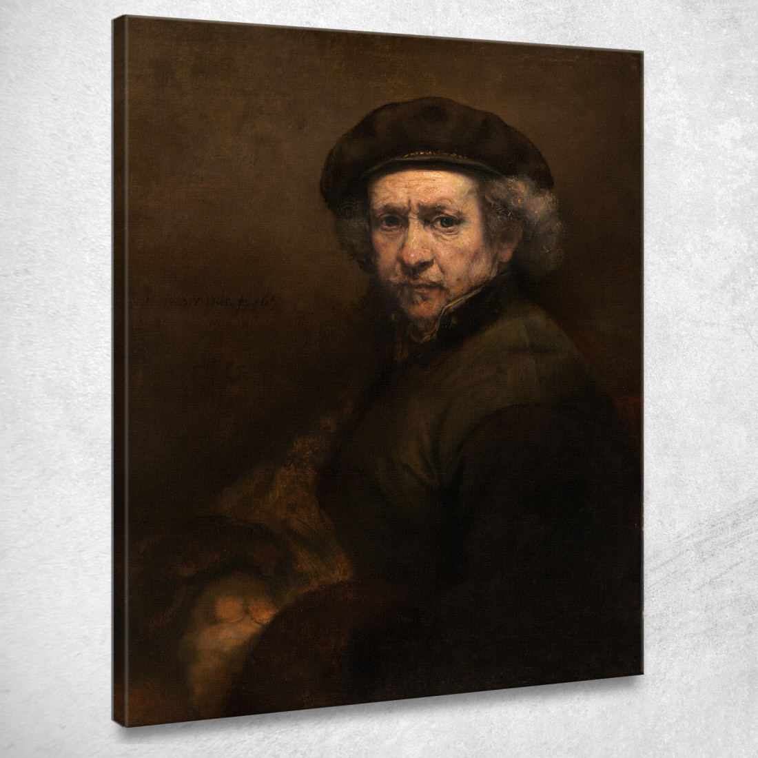 Auto Ritratto Rembrandt van Rijn rvr160 quadro stampato su tela