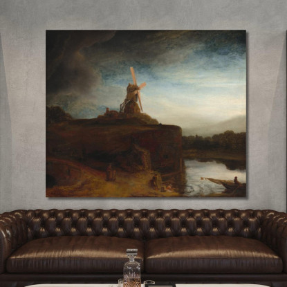 Il Mulino Rembrandt van Rijn rvr161 quadro stampato su tela