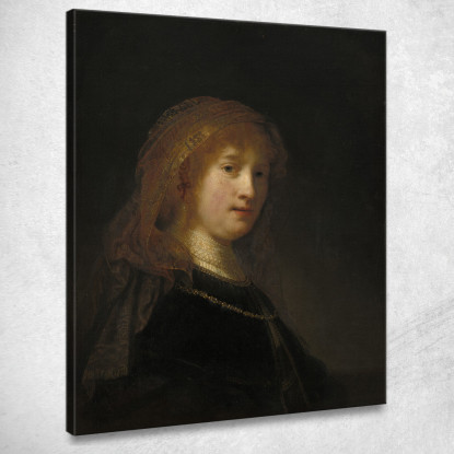 Saskia Van Uylenburgh La Moglie Dell'Artista Rembrandt van Rijn rvr167 quadro stampato su tela