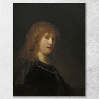 Saskia Van Uylenburgh La Moglie Dell'Artista Rembrandt van Rijn rvr167 quadro stampato su tela