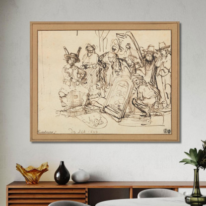 Satira Sulla Critica D'Arte Rembrandt van Rijn rvr168 quadro stampato su tela