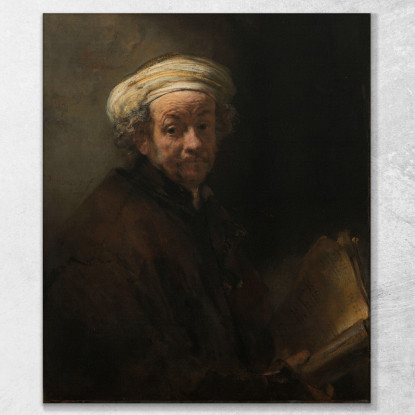 Autoritratto Come L'Apostolo Paolo Rembrandt van Rijn rvr178 quadro stampato su tela