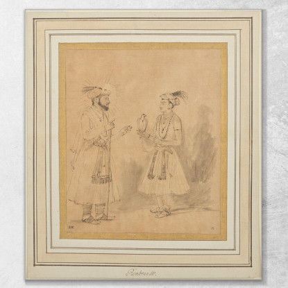 Shah Jahan E Dara Shikoh Rembrandt van Rijn rvr185 quadro stampato su tela