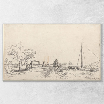 Ponte Dei Sei Rembrandt van Rijn rvr188 quadro stampato su tela