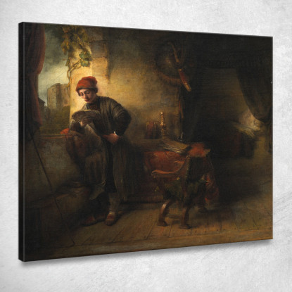 Giovane In Piedi Alla Finestra Rembrandt van Rijn rvr193 quadro stampato su tela