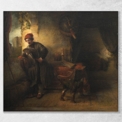 Giovane In Piedi Alla Finestra Rembrandt van Rijn rvr193 quadro stampato su tela