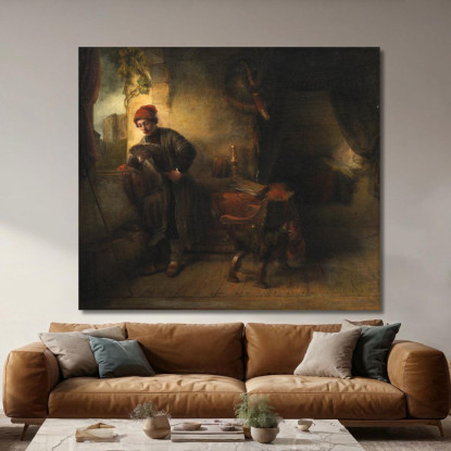 Giovane In Piedi Alla Finestra Rembrandt van Rijn rvr193 quadro stampato su tela