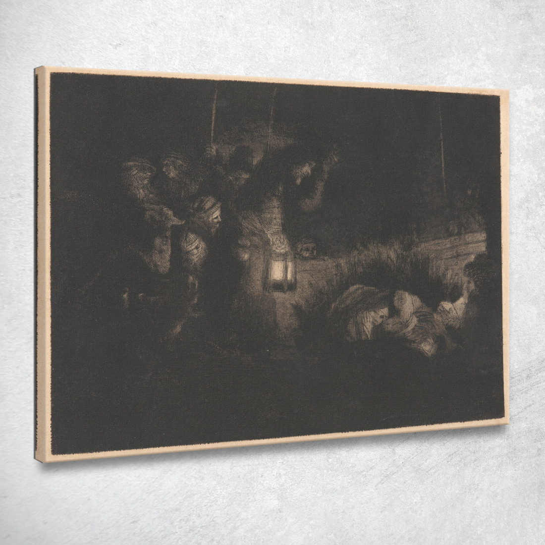 L'Adorazione Dei Pastori Un Pezzo Notturno Rembrandt van Rijn rvr202 quadro stampato su tela