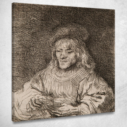 Il Giocatore Di Carte Rembrandt van Rijn rvr210 quadro stampato su tela