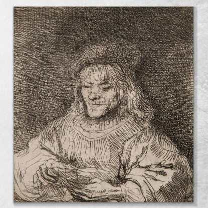 Il Giocatore Di Carte Rembrandt van Rijn rvr210 quadro stampato su tela