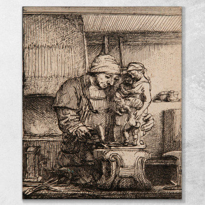 L'Orafo Rembrandt van Rijn rvr225 quadro stampato su tela