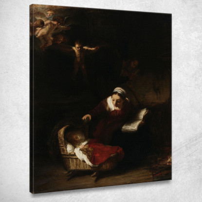 La Sacra Famiglia Copia Da Rembrandt Rembrandt van Rijn rvr228 quadro stampato su tela