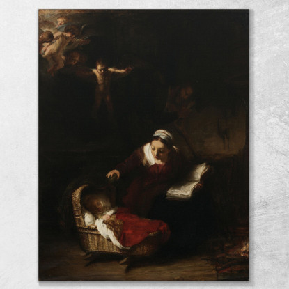 La Sacra Famiglia Copia Da Rembrandt Rembrandt van Rijn rvr228 quadro stampato su tela