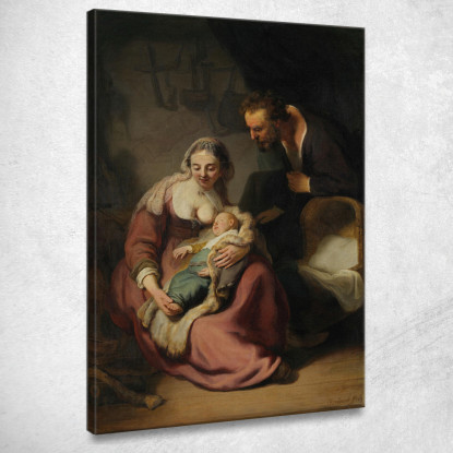 La Sacra Famiglia Rembrandt van Rijn rvr229 quadro stampato su tela