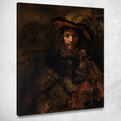 Il Cavaliere Con Il Falco Rembrandt van Rijn rvr231 quadro stampato su tela