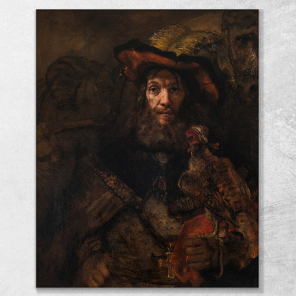 Il Cavaliere Con Il Falco Rembrandt van Rijn rvr231 quadro stampato su tela