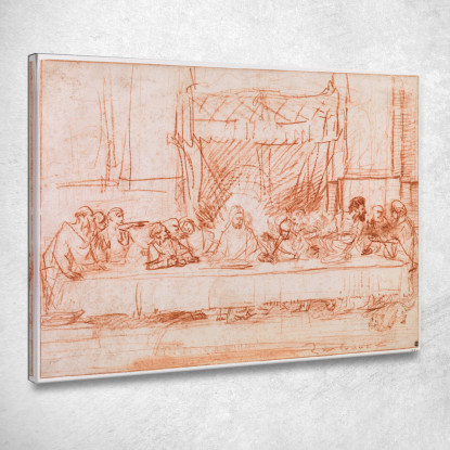 L'Ultima Cena Dopo Leonardo Da Vinci Rembrandt van Rijn rvr232 quadro stampato su tela