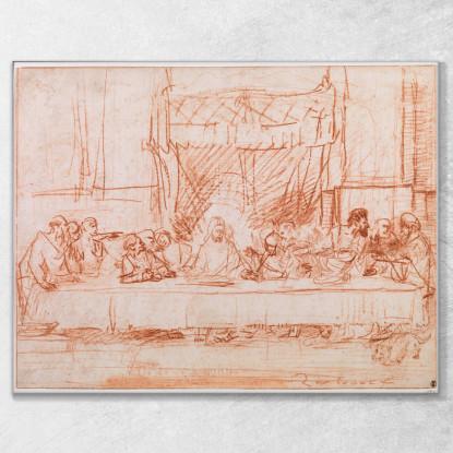 L'Ultima Cena Dopo Leonardo Da Vinci Rembrandt van Rijn rvr232 quadro stampato su tela