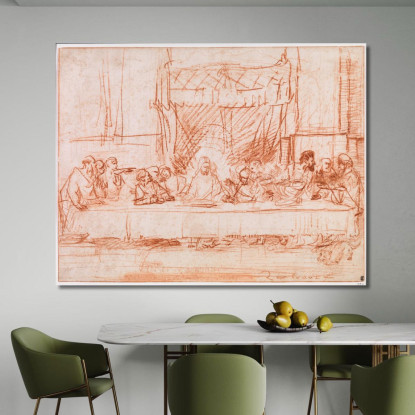 L'Ultima Cena Dopo Leonardo Da Vinci Rembrandt van Rijn rvr232 quadro stampato su tela