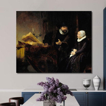 Il Predicatore Mennonita Anslo E Sua Moglie Rembrandt van Rijn rvr234 quadro stampato su tela