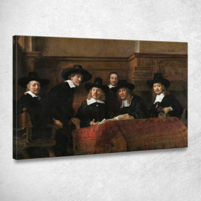 I Funzionari Di Campionamento Della Drapers Guild Rembrandt van Rijn rvr239 quadro stampato su tela