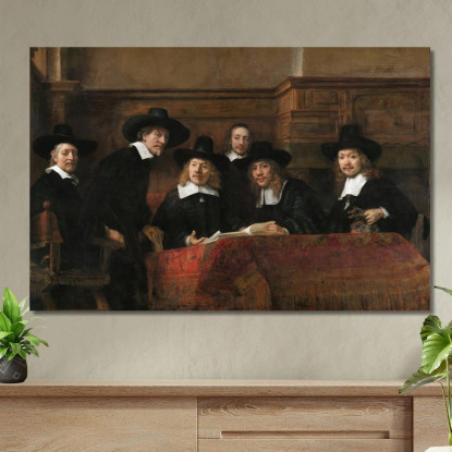 I Funzionari Di Campionamento Della Drapers Guild Rembrandt van Rijn rvr239 quadro stampato su tela