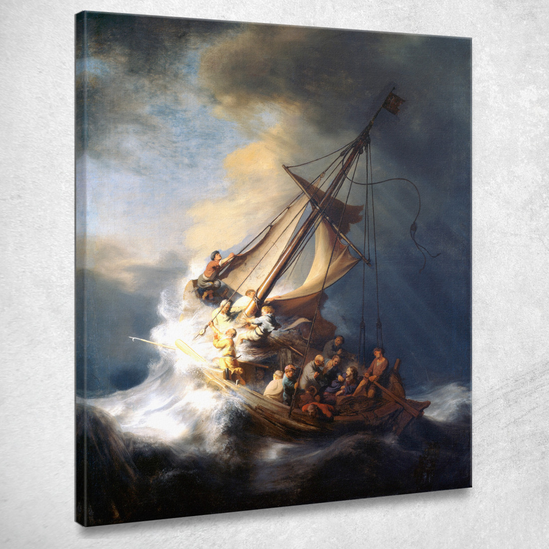 La Tempesta Sul Mare Di Galilea Rembrandt van Rijn rvr247 quadro stampato su tela