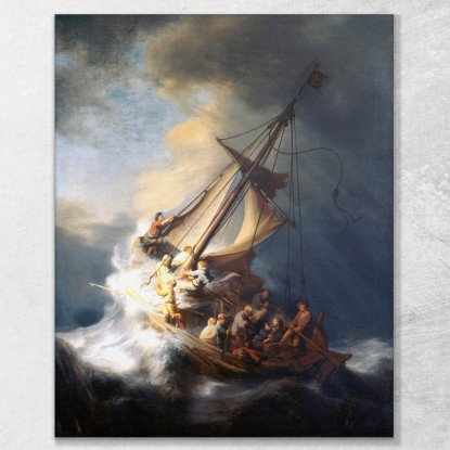 La Tempesta Sul Mare Di Galilea Rembrandt van Rijn rvr247 quadro stampato su tela